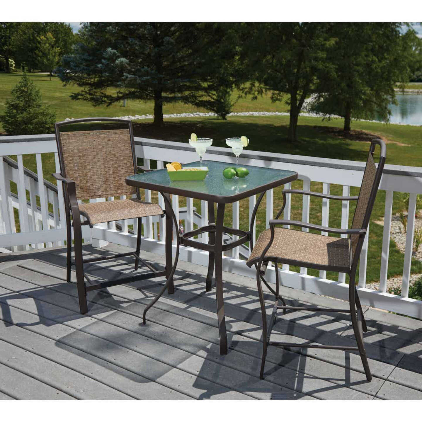 Outdoor Expressions 3-Piece Balcony Bistro Set Image 3
