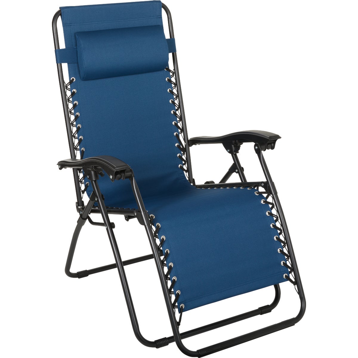 Outdoor Expressions Zero Gravity Relaxer Blue Convertible Lounge Chair