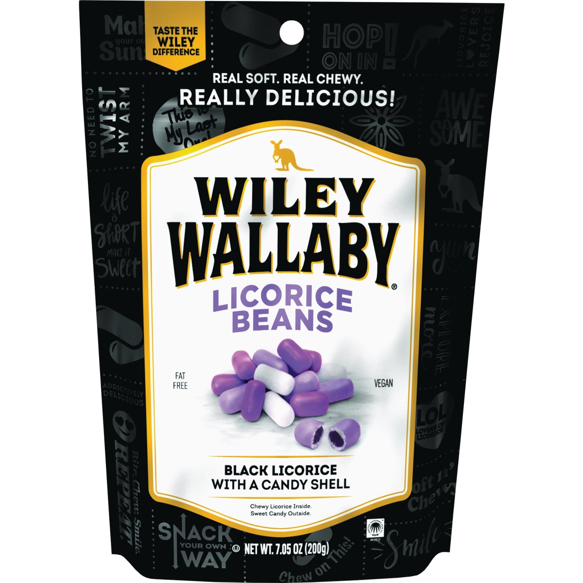 Wiley Wallaby Black Licorice 7.05 Oz. Licorice Beans Image 1