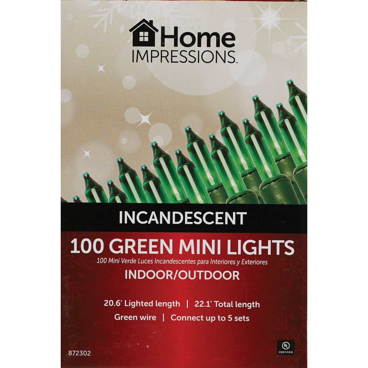 Home Impressions Green 100-Bulb Mini Incandescent String Light Set with Green Wire Image 2