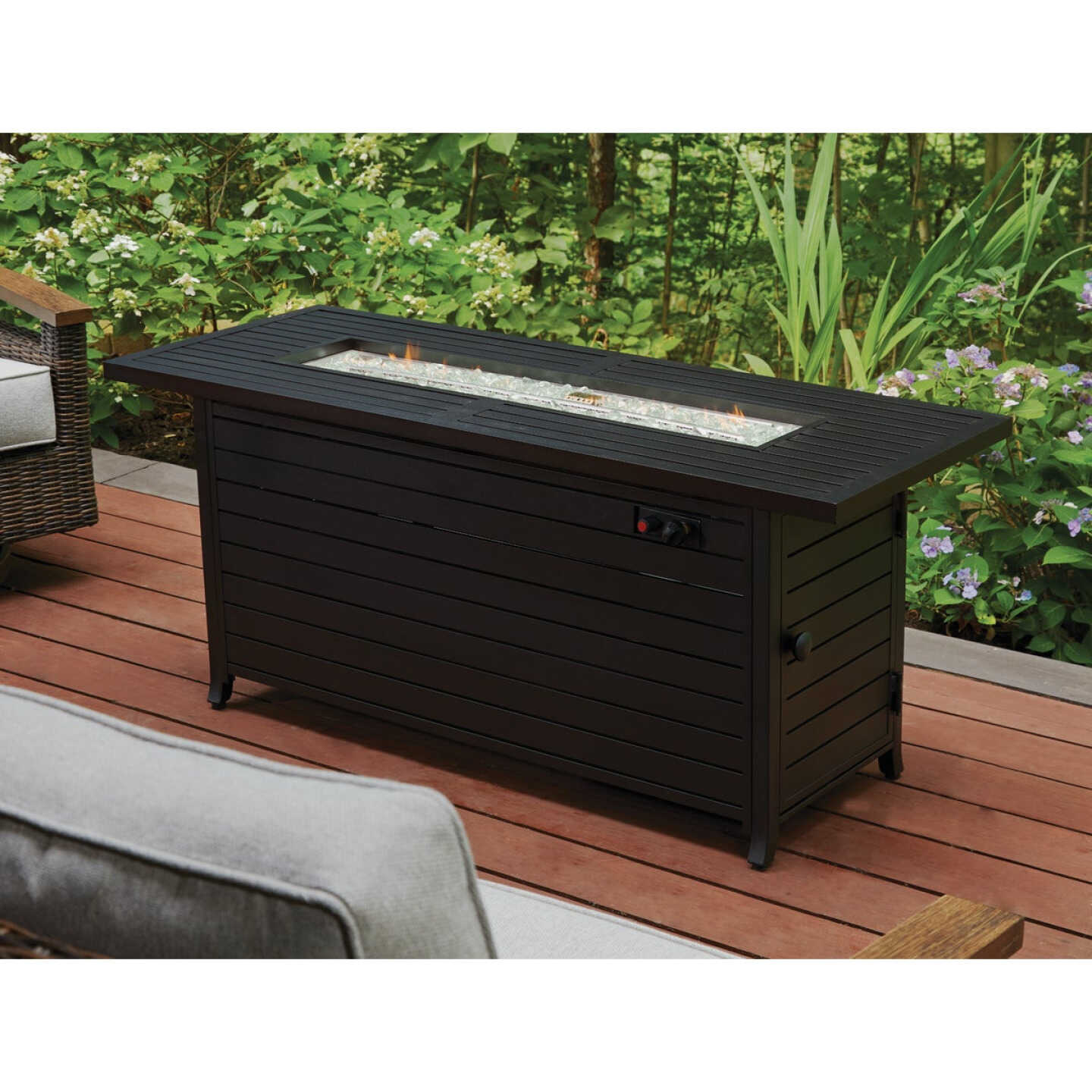 Outdoor Expressions 56 In. x 21 In. Rectangular Propane Fire Pit Table Image 2