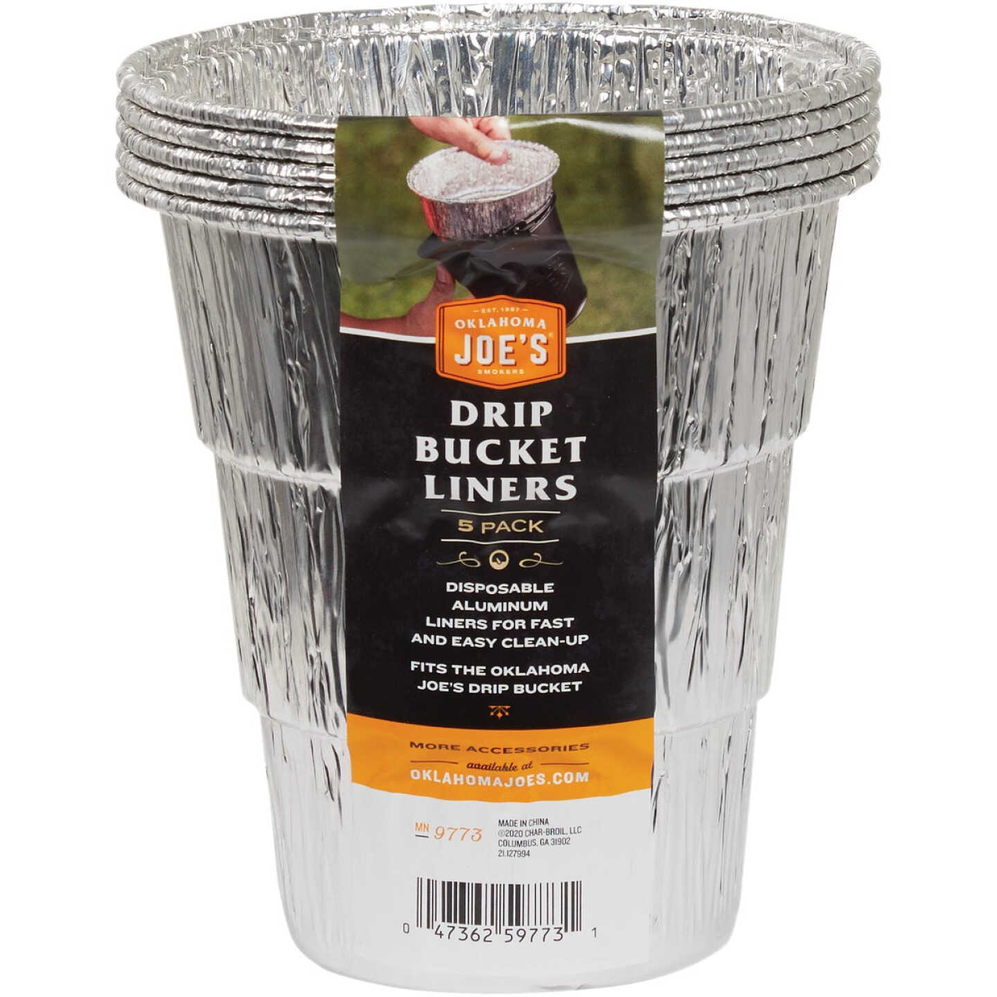 Oklahoma Joe's 6 In. Aluminum Drip Bucket Liners (5-Pack) Image 1