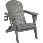Outdoor Expressions Gray HDPE Adirondack Chair Image 1