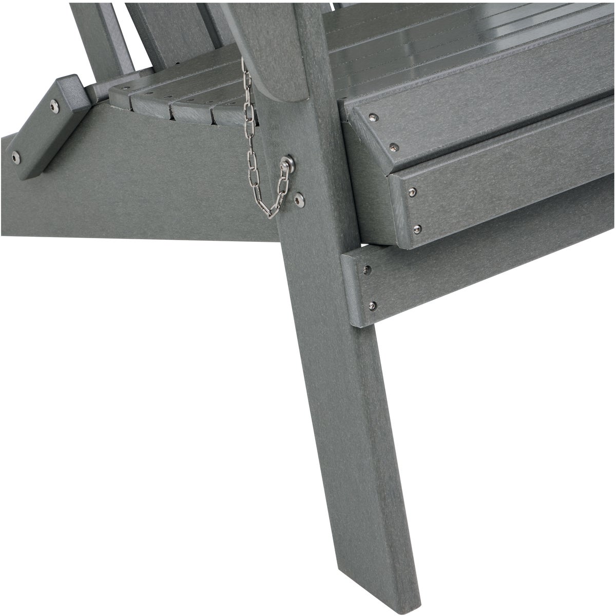 Outdoor Expressions Gray HDPE Adirondack Chair Image 4