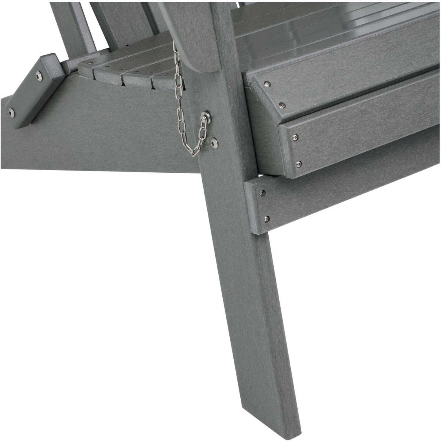 Outdoor Expressions Gray HDPE Adirondack Chair Image 4