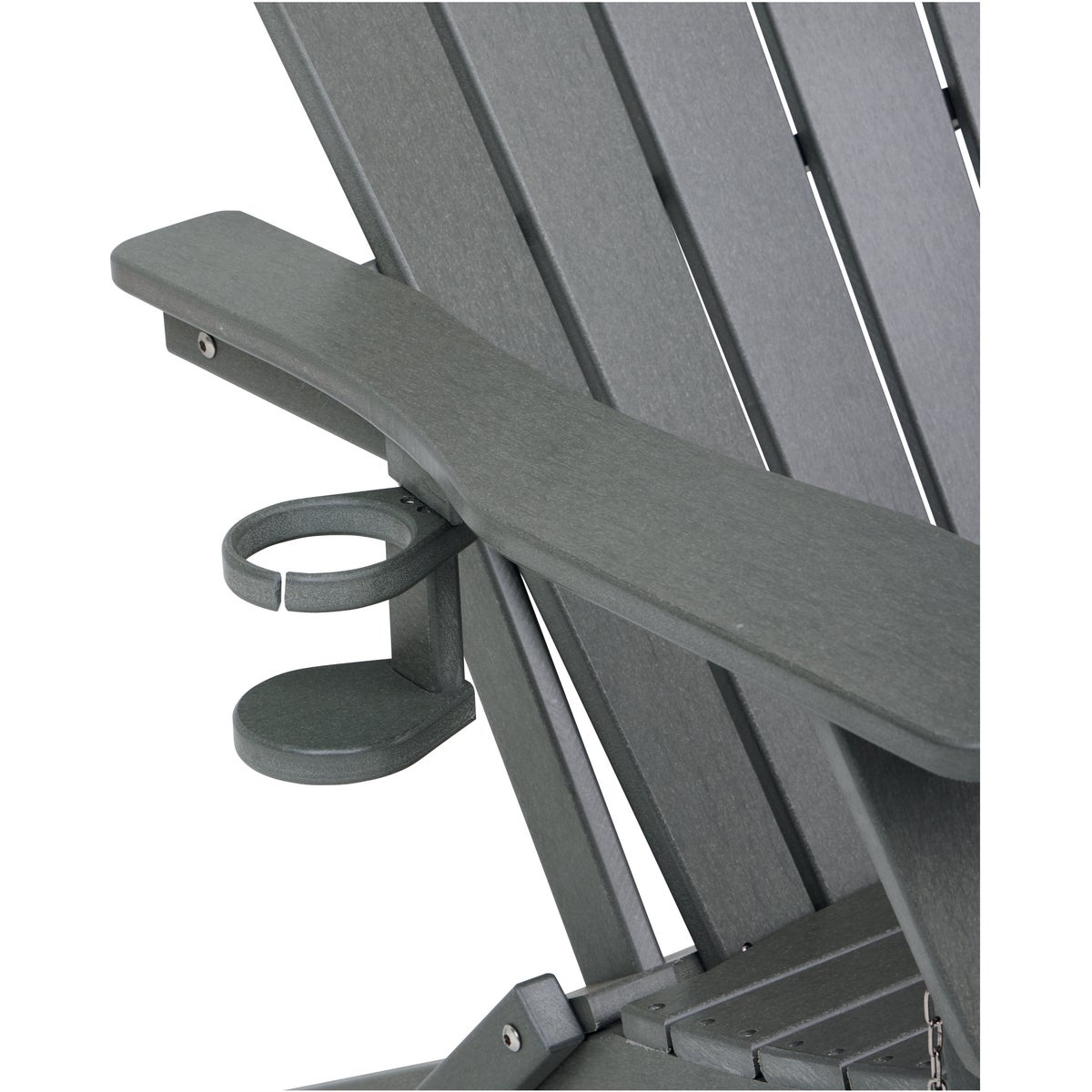 Outdoor Expressions Gray HDPE Adirondack Chair Image 3