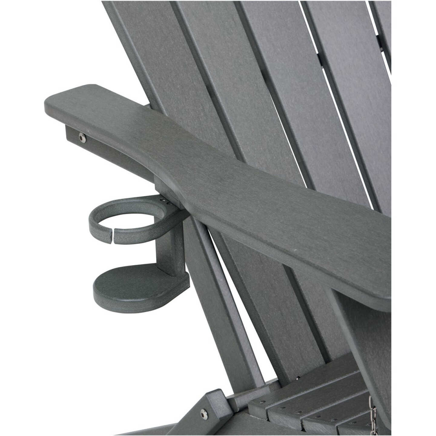 Outdoor Expressions Gray HDPE Adirondack Chair Image 3