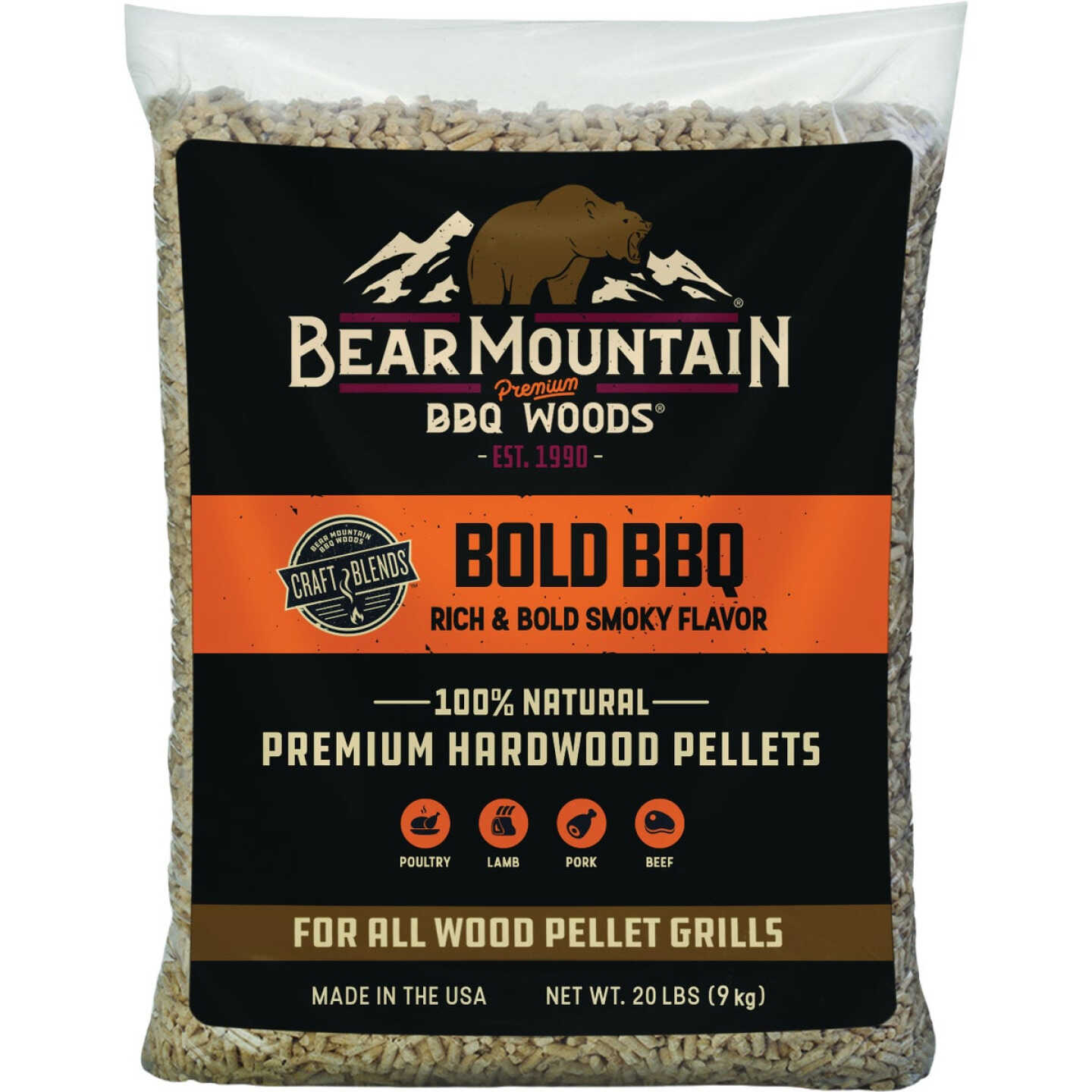 Bear Mountain BBQ Premium Woods 20 Lb. Craft Bold Hardwood Pellets Image 1
