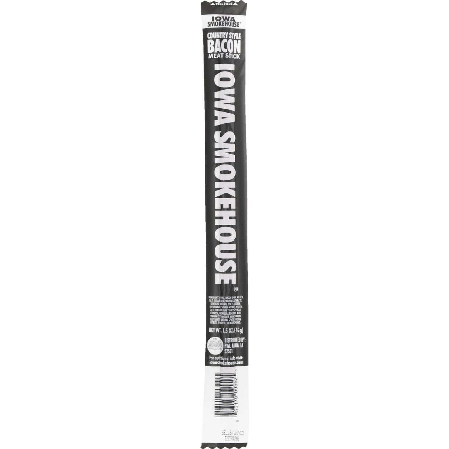 Iowa Smokehouse 1.5 Oz. Country Style Bacon Meat Stick Jerky Image 1