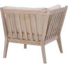 Linon Svana Natural Finish Wood Corner Chair with Beige Cushions Image 7