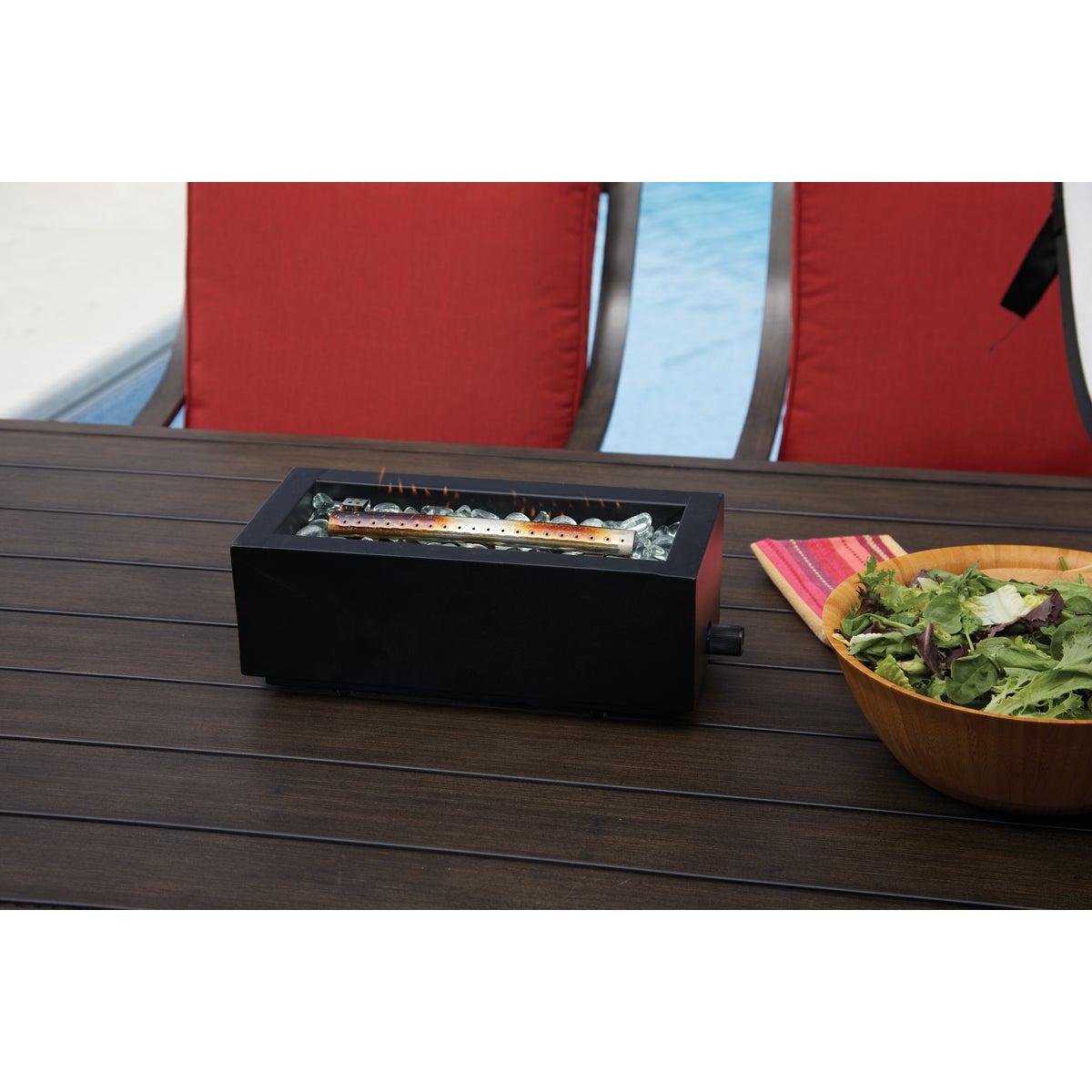 Outdoor Expressions 14 In. Rectangular Table Top Gas Fire Pit Image 2