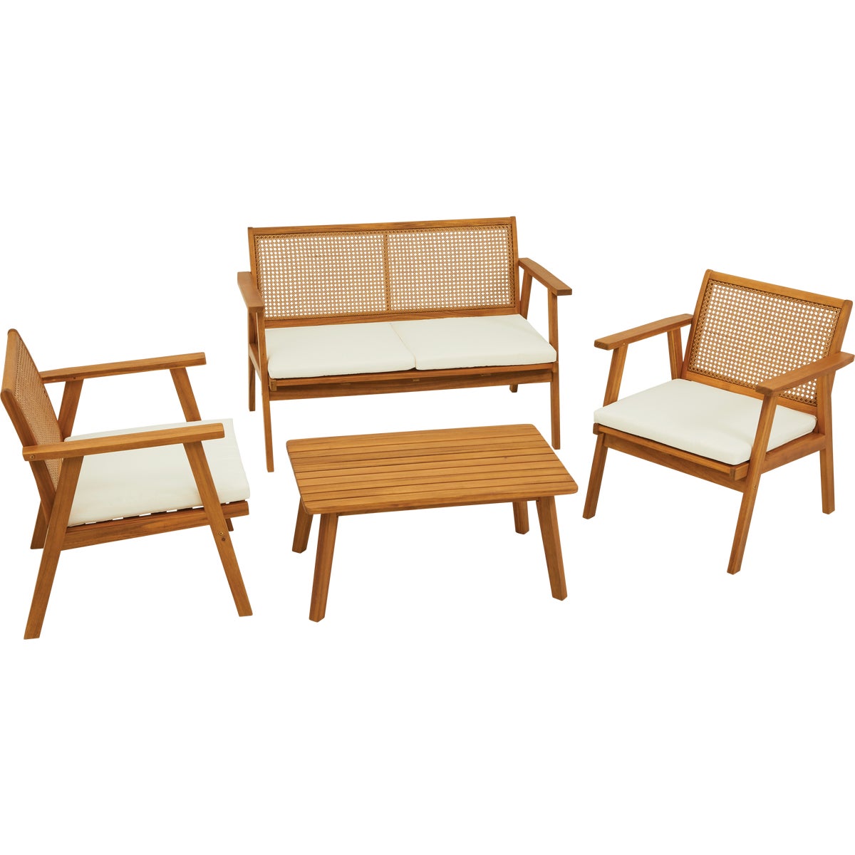 4-Piece Wooden Outdoor Chat Set