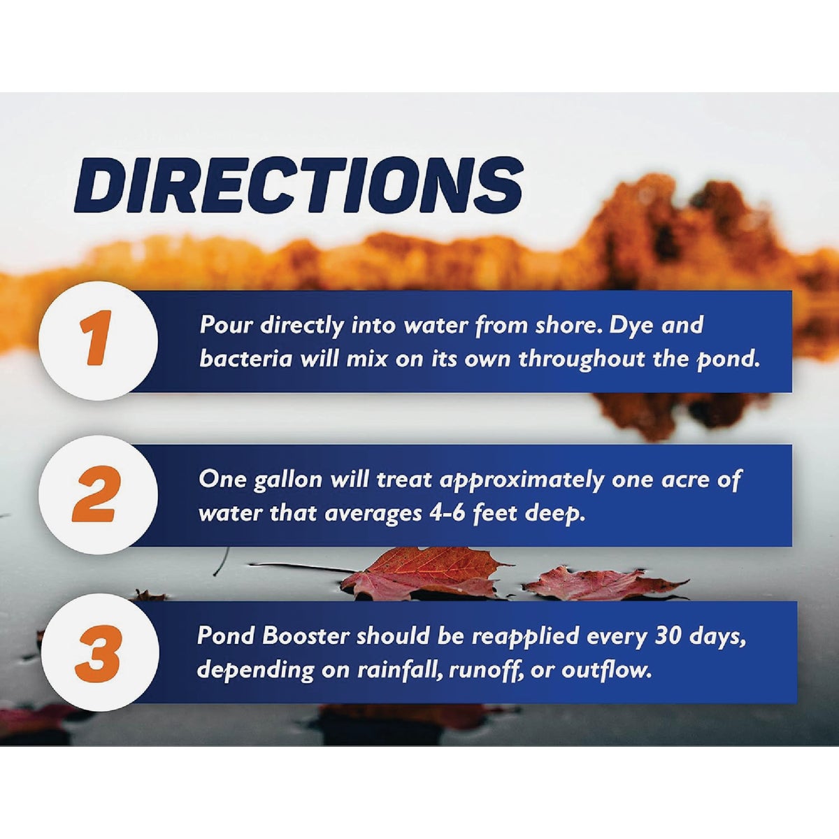 Crystal Blue Pond Booster 1 Gal. Royal Blue Pond Dye & Bacteria Combo Water Treatment Image 5