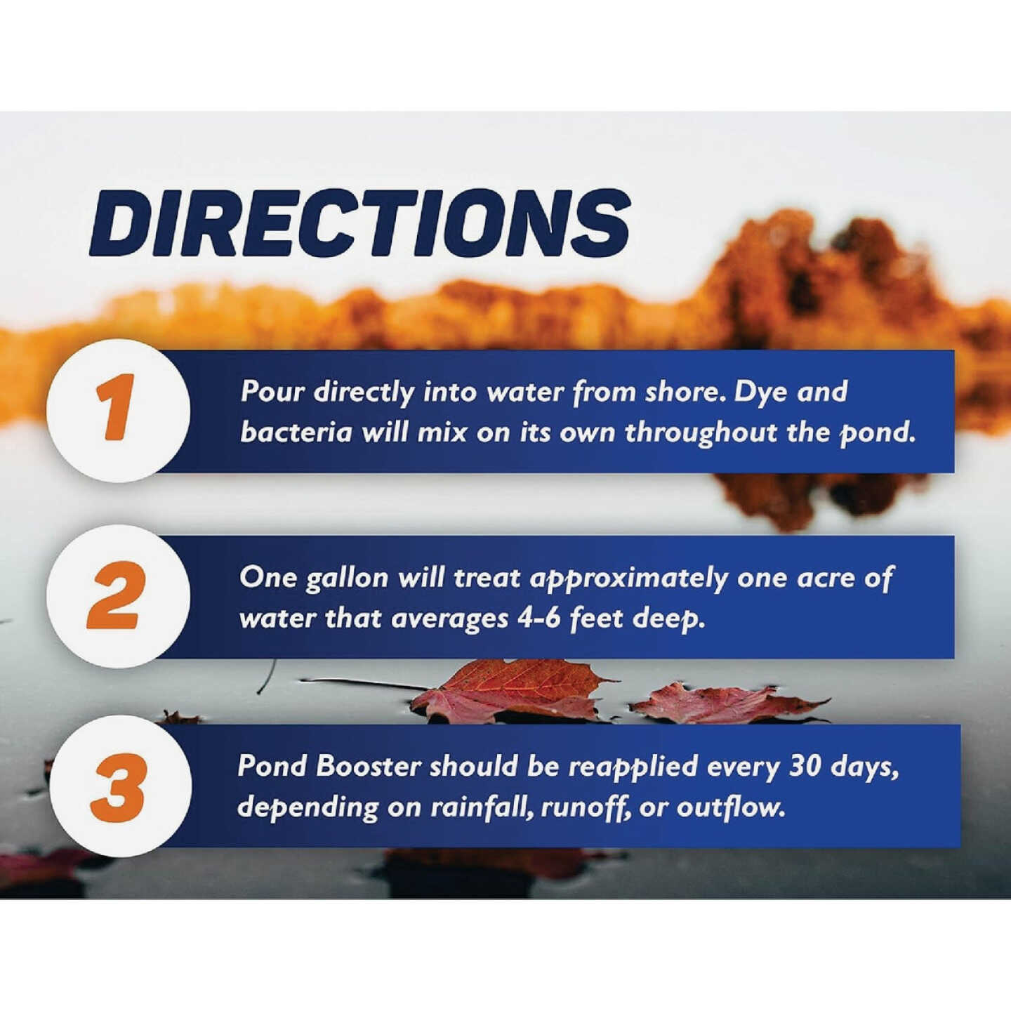 Crystal Blue Pond Booster 1 Gal. Royal Blue Pond Dye & Bacteria Combo Water Treatment Image 5