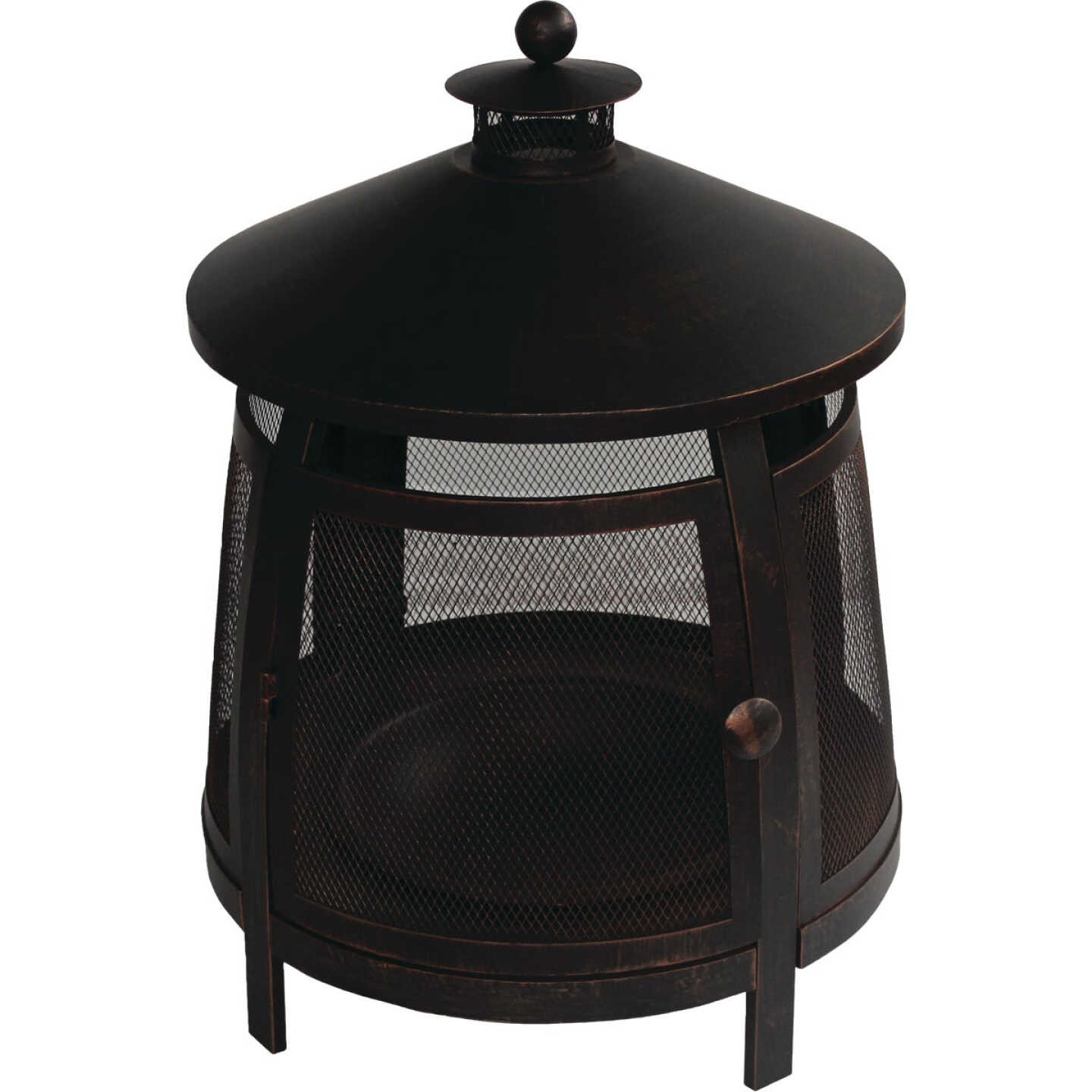 Wood Burning Round Standing 30 In. H. Wood Burning Fire Pit Image 1