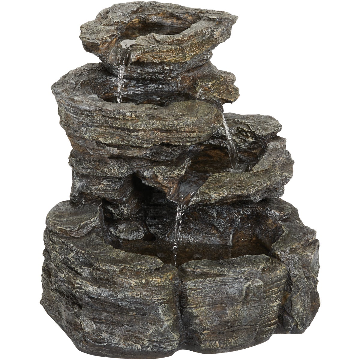 Best Garden 17 In. W. x 18 In. H. x 17.5 In. L. Resin Rock Fountain