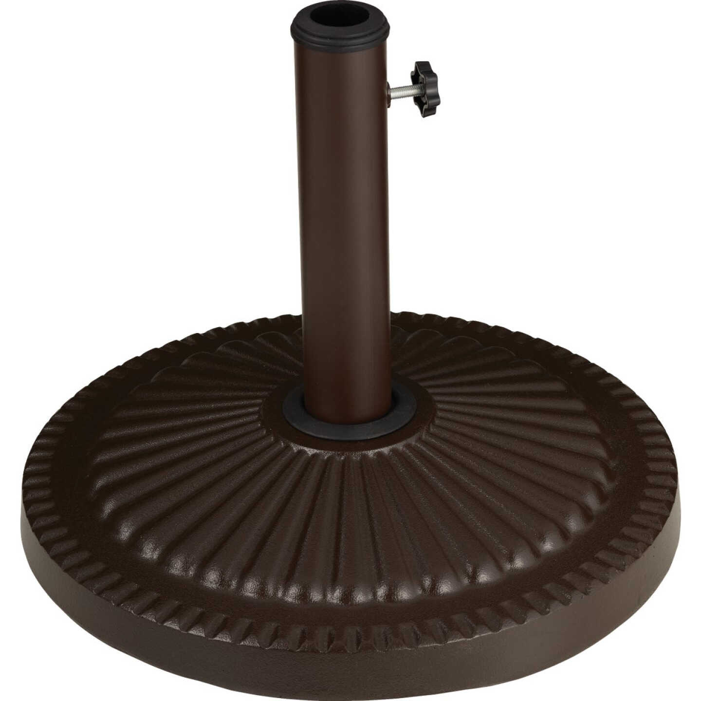 Outdoor Expressions 18 In. Round Brown Concrete Umbrella Base Image 1