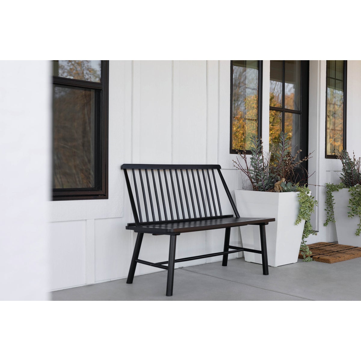 Jack Post Windsor 44 In. L. Black Indonesian Hardwood Bench Image 3