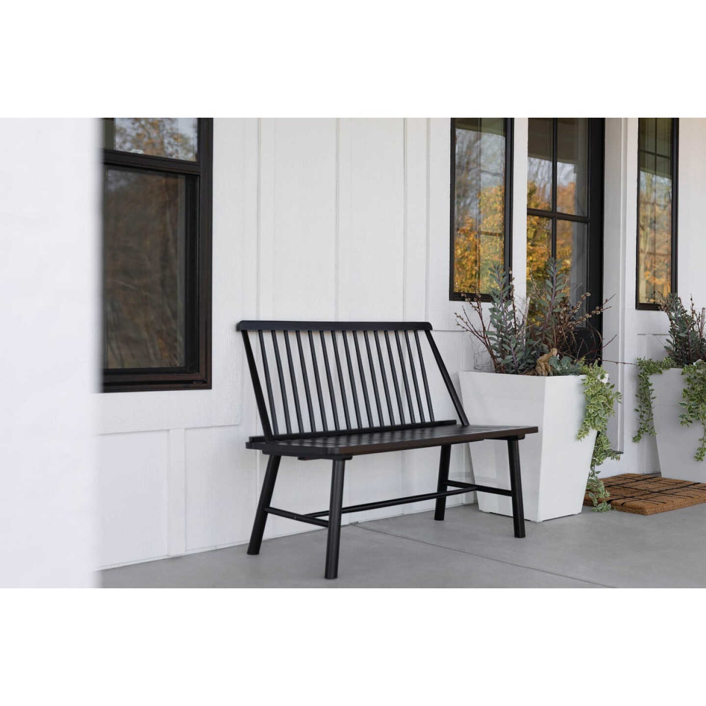 Jack Post Windsor 44 In. L. Black Indonesian Hardwood Bench Image 3