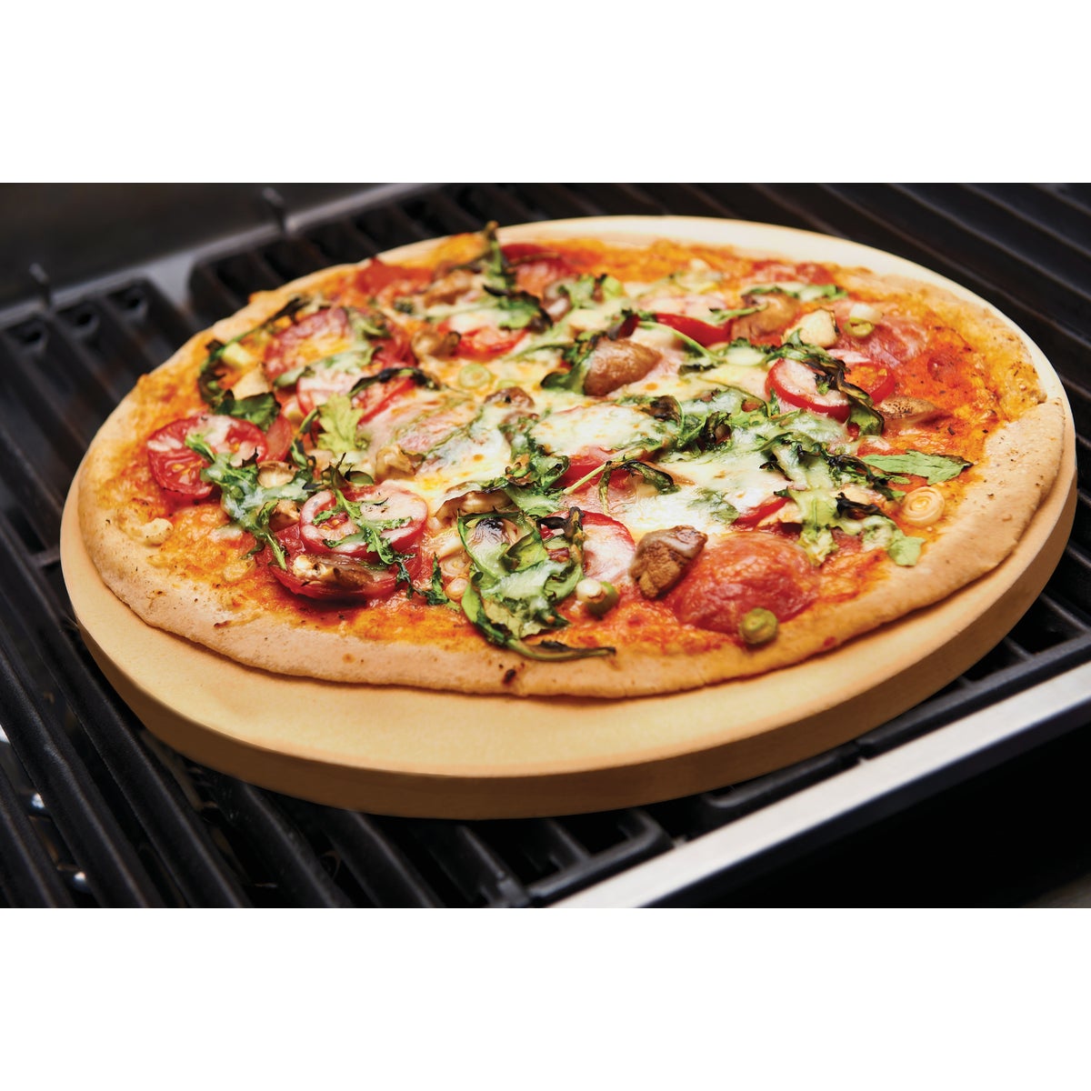Broil King 15 In. Ceramic Composite Extra Thick Grilling Pizza Stone Image 4
