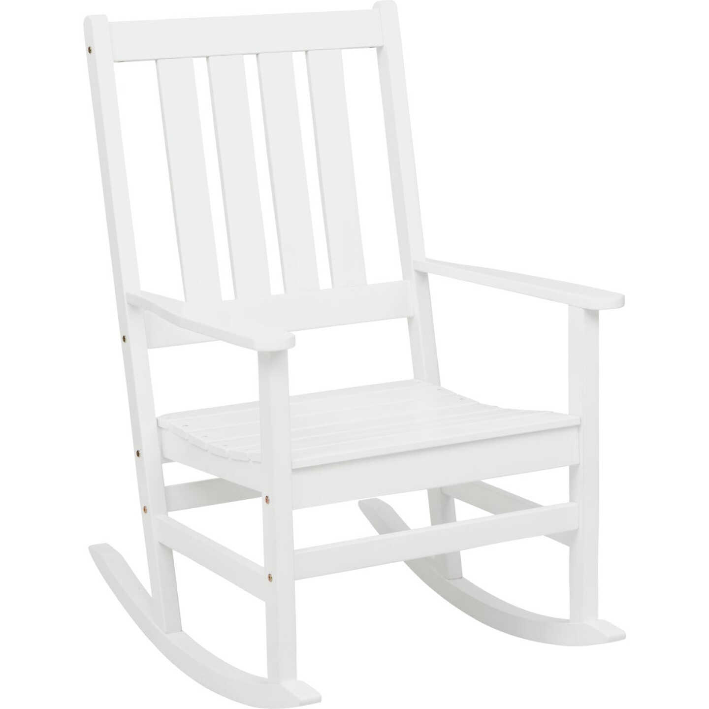 Outdoor Expressions White HDPE Rocking Chair Image 1