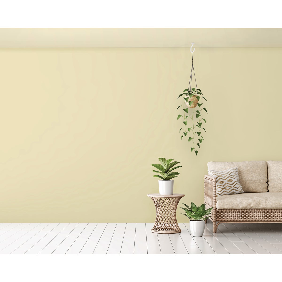 National Hardware 32 In. White Steel Modern Ceiling J-Hook Plant Hanger Image 2