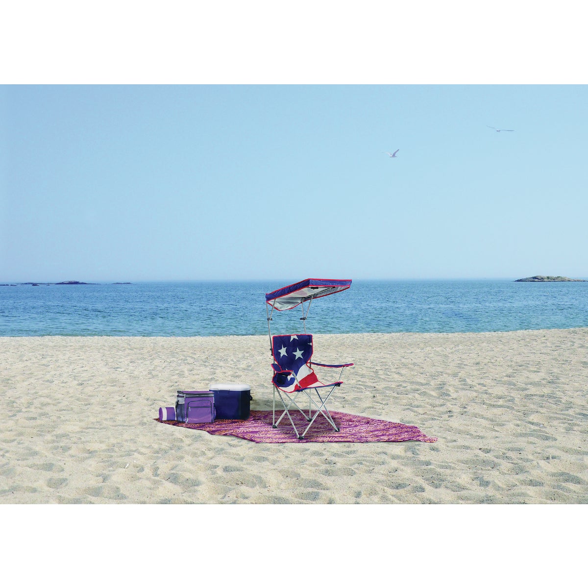 Quik Shade U.S. Flag 190T Aluminux Folding Chair Image 2