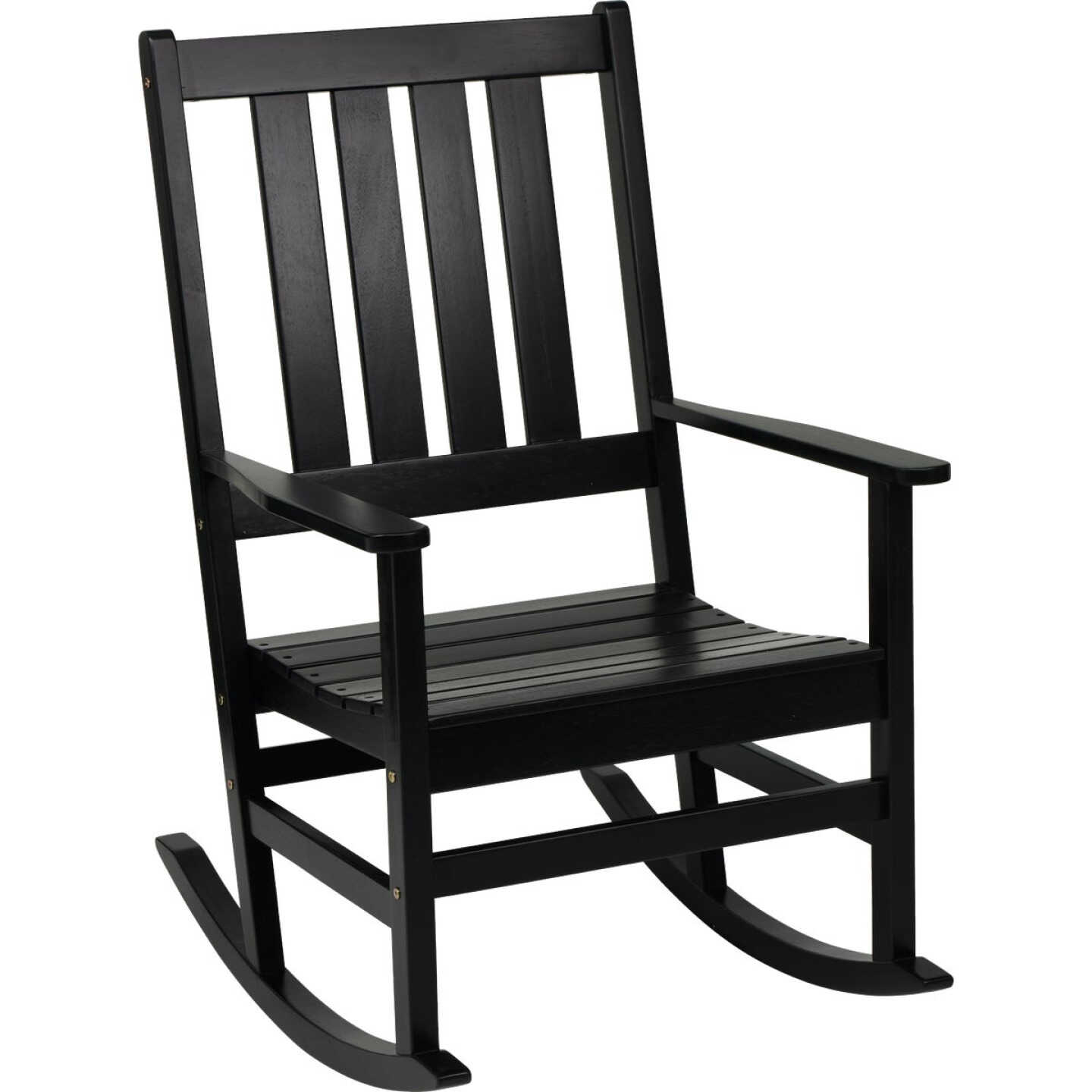 Outdoor Expressions Black HDPE Rocking Chair Image 1