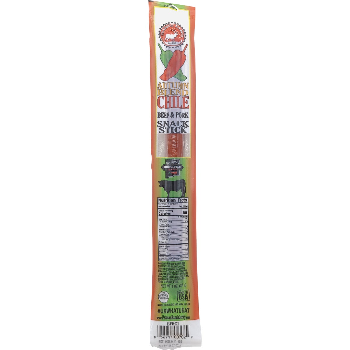 Pearson Ranch Jerky Autumn Blend Chile Beef & Pork Snack Stick Image 2