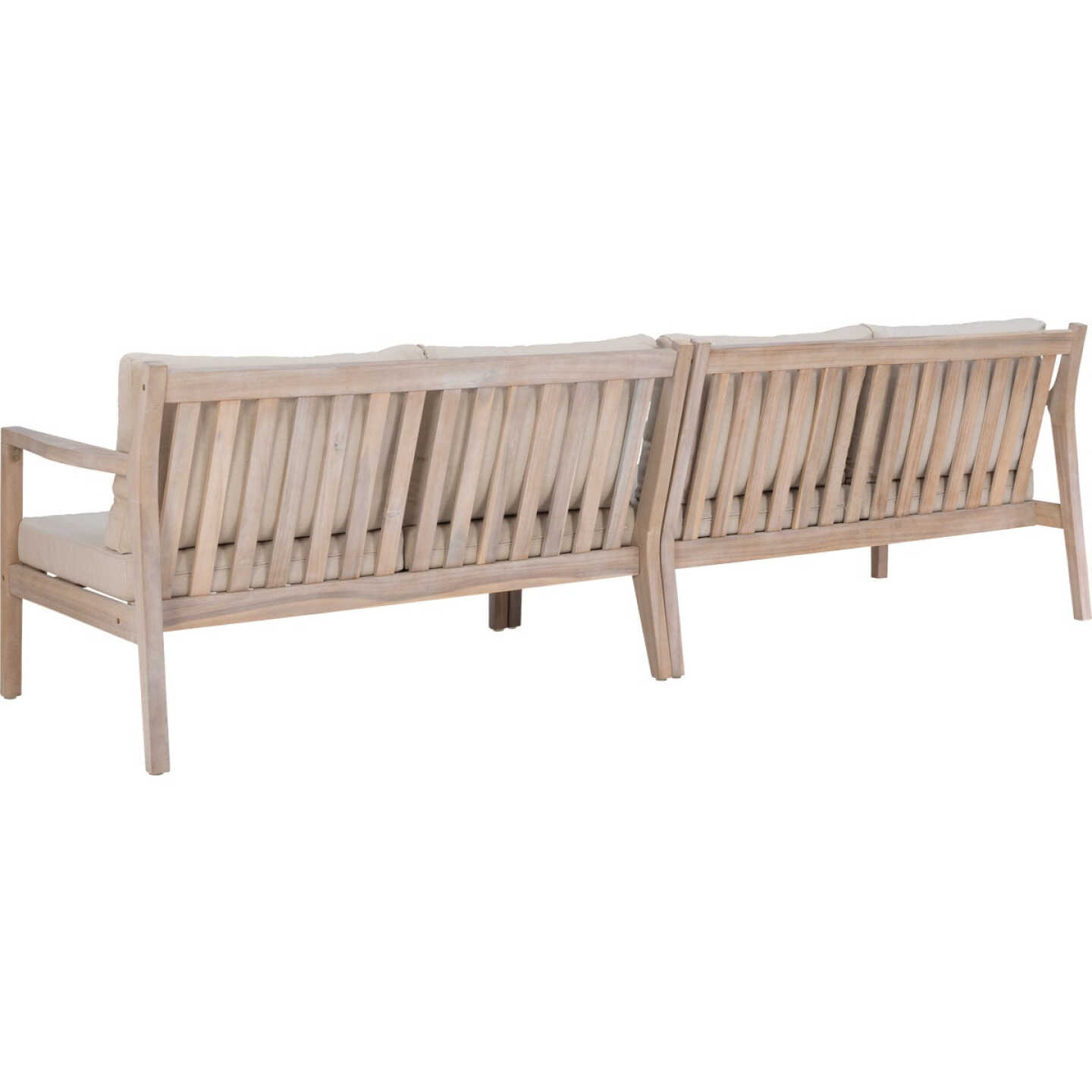 Linon Svana 54 In. W. x 32 In. D. Natural Finish Wood Loveseat Set with Beige Cushions (2-Piece) Image 5