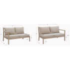 Linon Svana 54 In. W. x 32 In. D. Natural Finish Wood Loveseat Set with Beige Cushions (2-Piece) Image 2