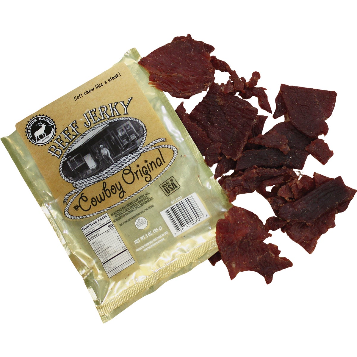 Pearson Ranch Jerky 3 Oz. Cowboy Original Premium Whole Muscle Jerky