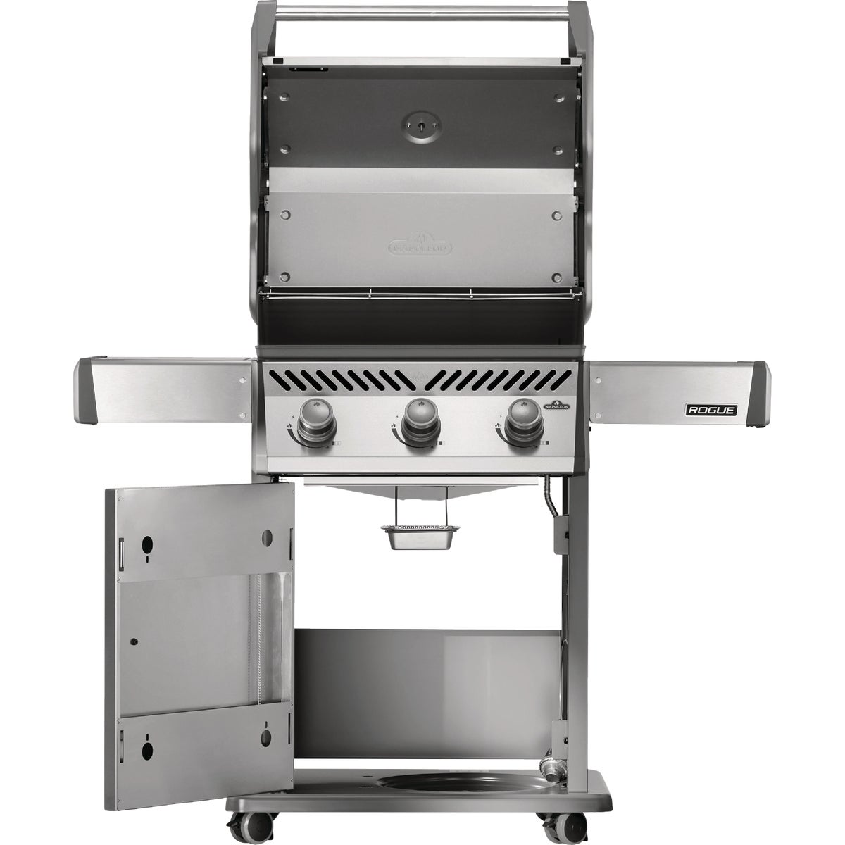 Napoleon Rogue 425 3-Burner with Cast Iron Grids LP Gas Grill, Stainless Steel Image 5