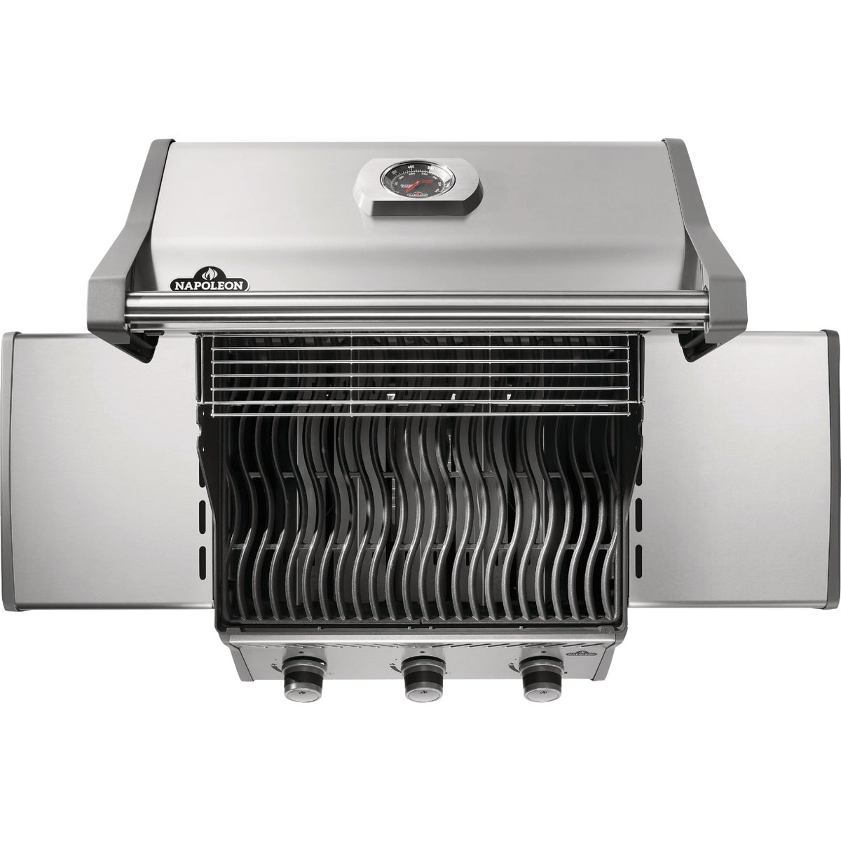 Napoleon Rogue 425 3-Burner with Cast Iron Grids LP Gas Grill, Stainless Steel Image 4