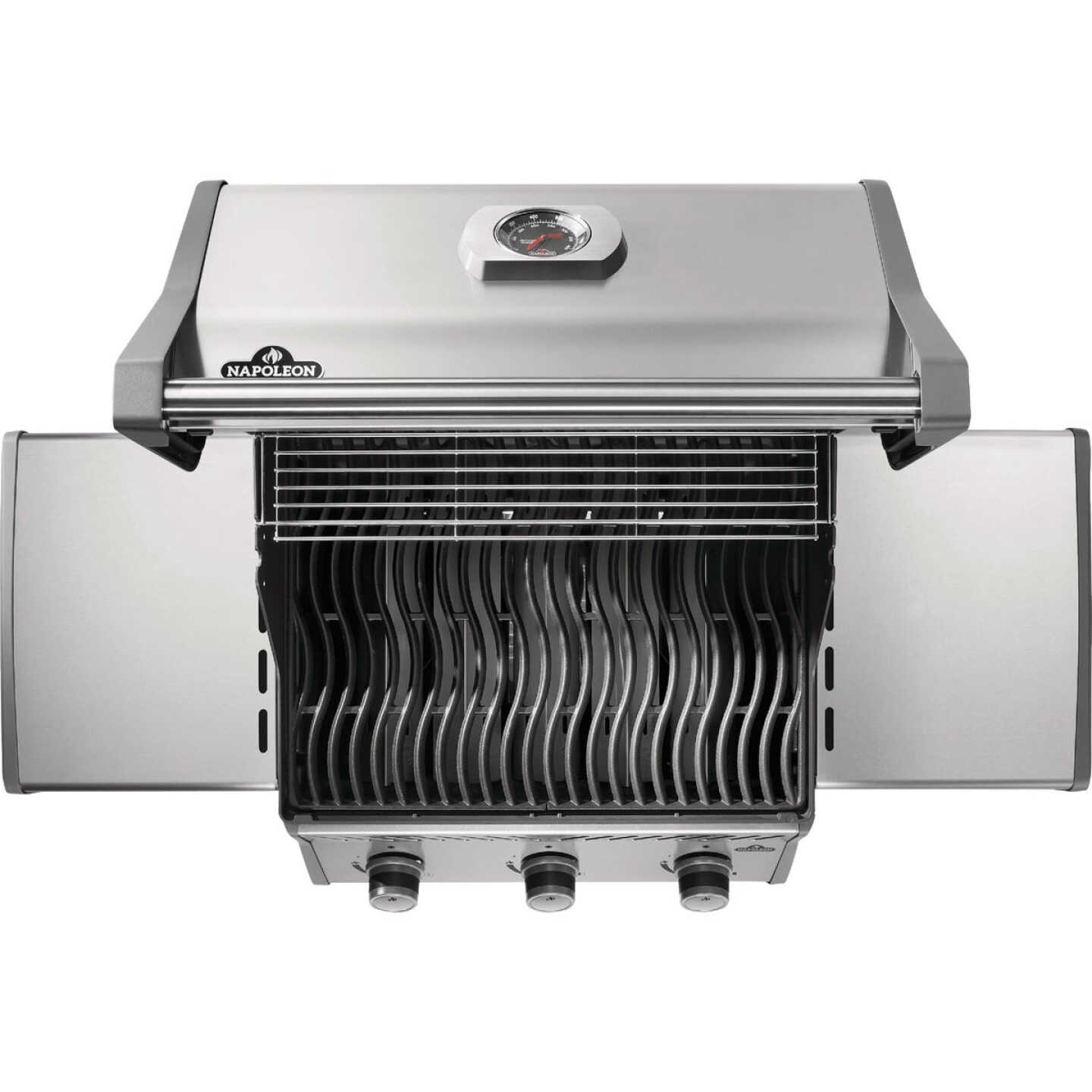Napoleon Rogue 425 3-Burner with Cast Iron Grids LP Gas Grill, Stainless Steel Image 4