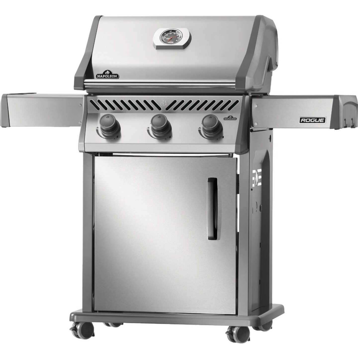 Napoleon Rogue 425 3-Burner with Cast Iron Grids LP Gas Grill, Stainless Steel Image 3
