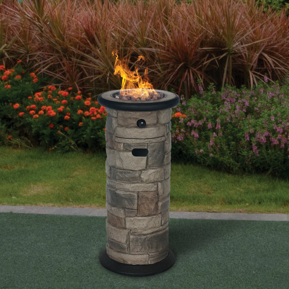 Bond Wellsville 13 In. W. x 28.35 In. H. x 13 In. L. Cylinder Gas Fire Column Image 2