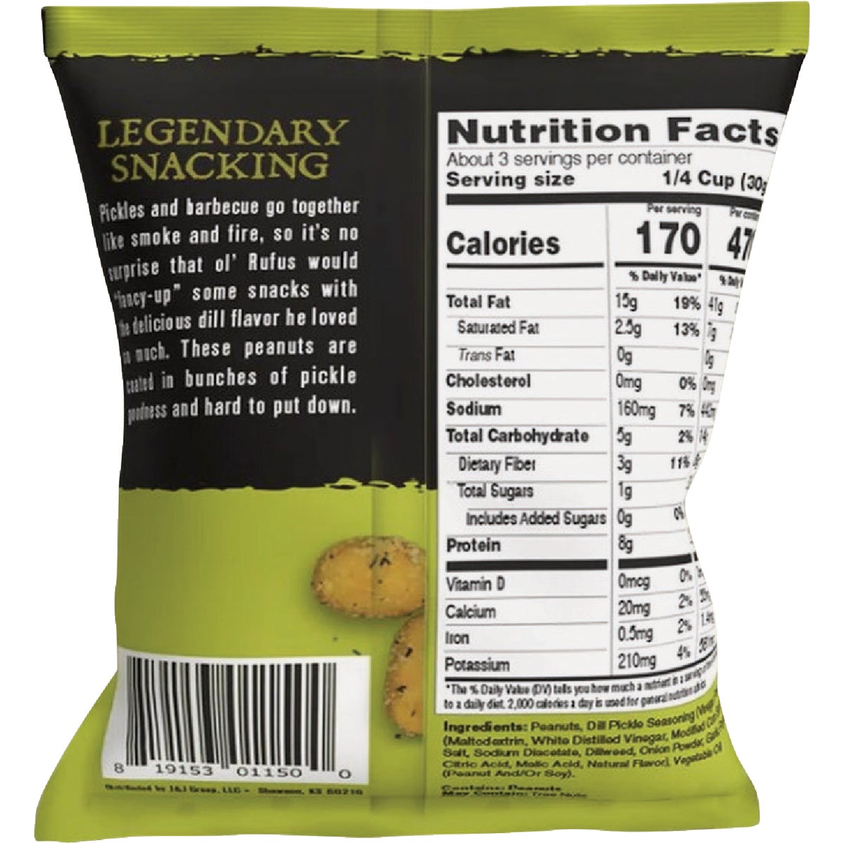 Rufus Teague 3 Oz. Dill Pickle Peanuts Image 3