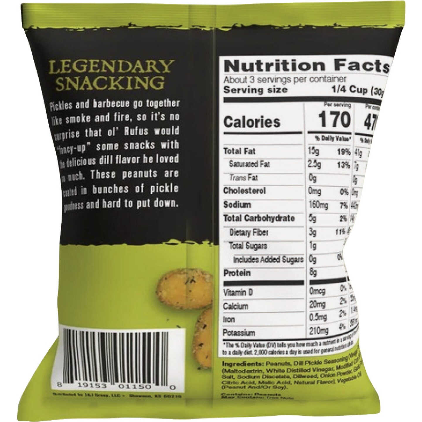 Rufus Teague 3 Oz. Dill Pickle Peanuts Image 3