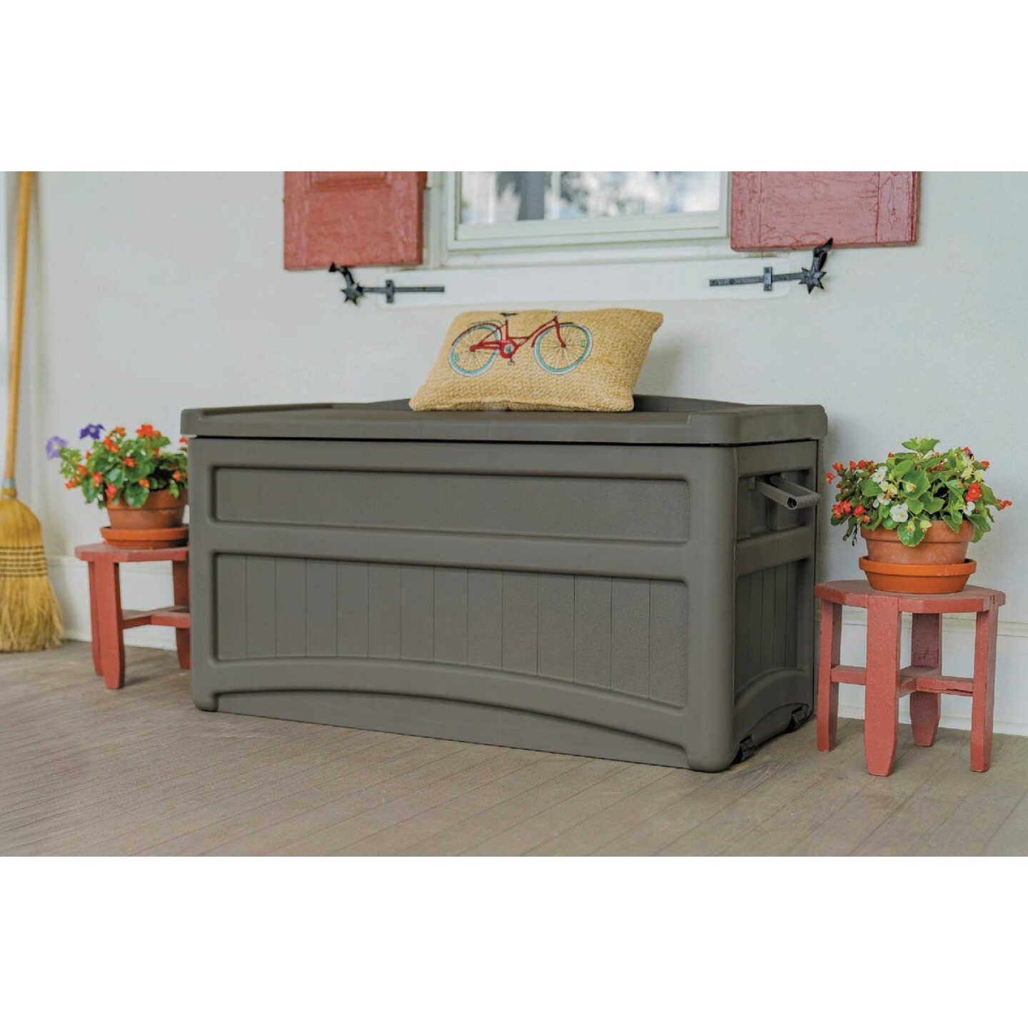 Suncast 73 Gal. Stone Gray Medium Deck Box Image 3