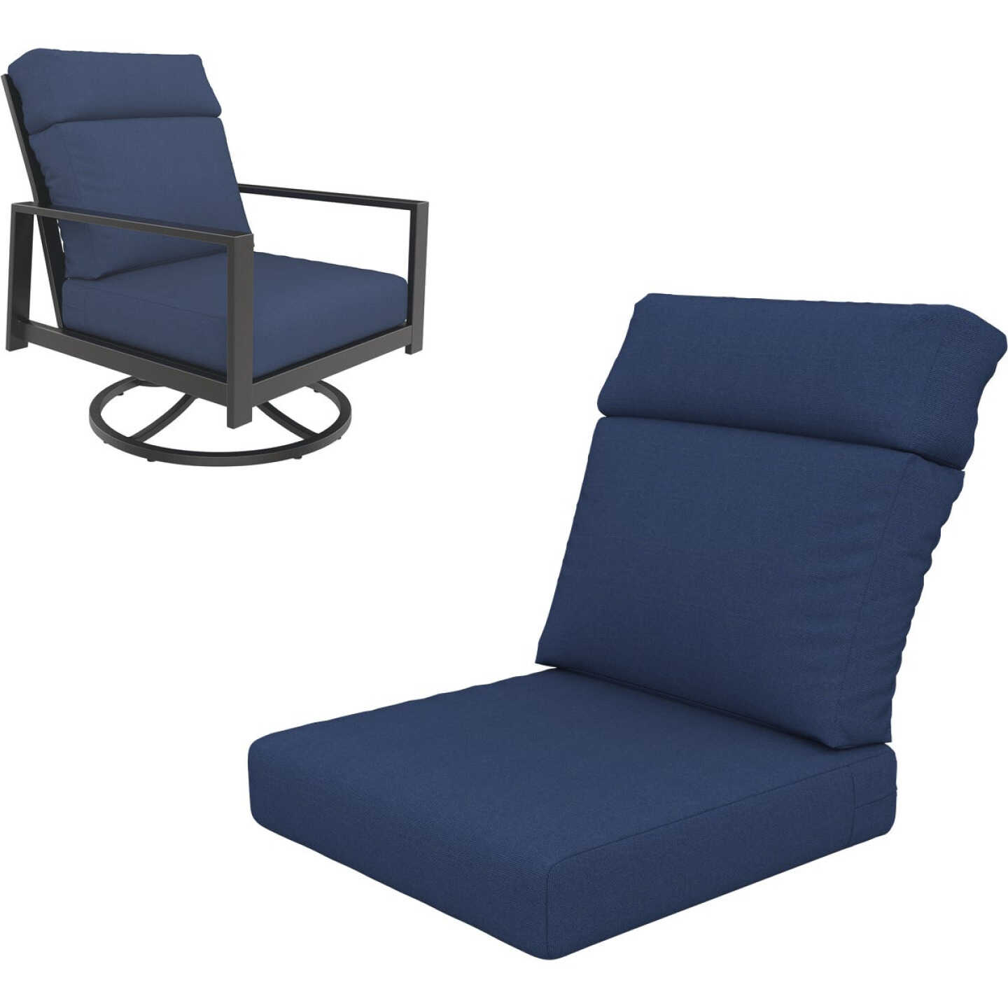 Northcape International Rockton Navy Polyester High Back Swivel Rocker Navy Cushion Image 2