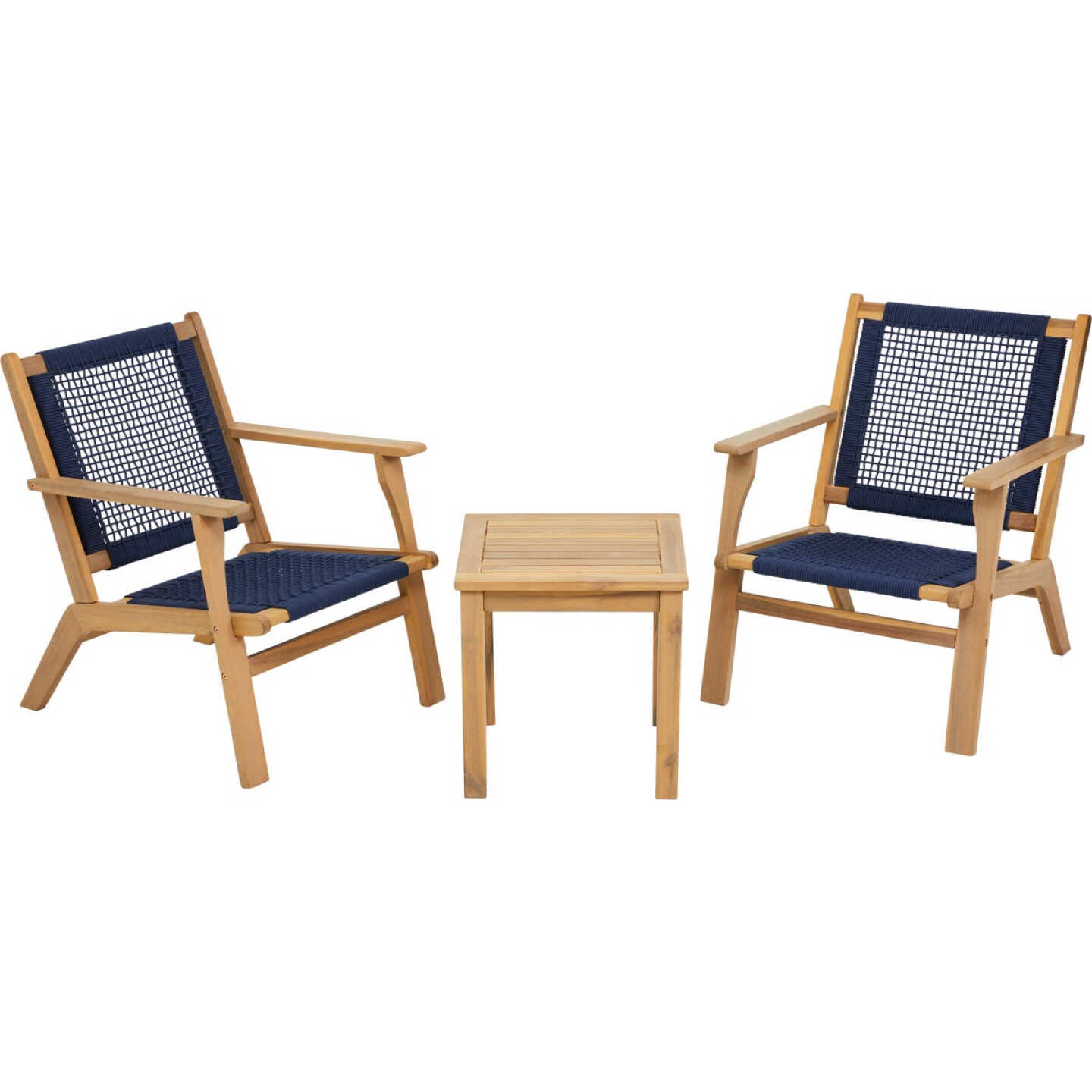 3-Piece Navy Acacia Wood Chat Set Image 4