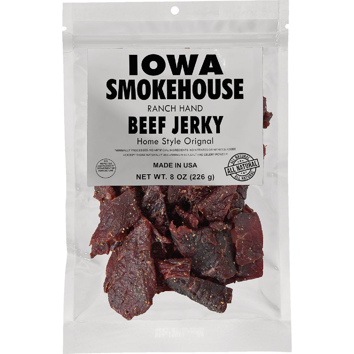Iowa Smokehouse 8 Oz. Original Homestyle Ranch Hand Beef Jerky Image 1