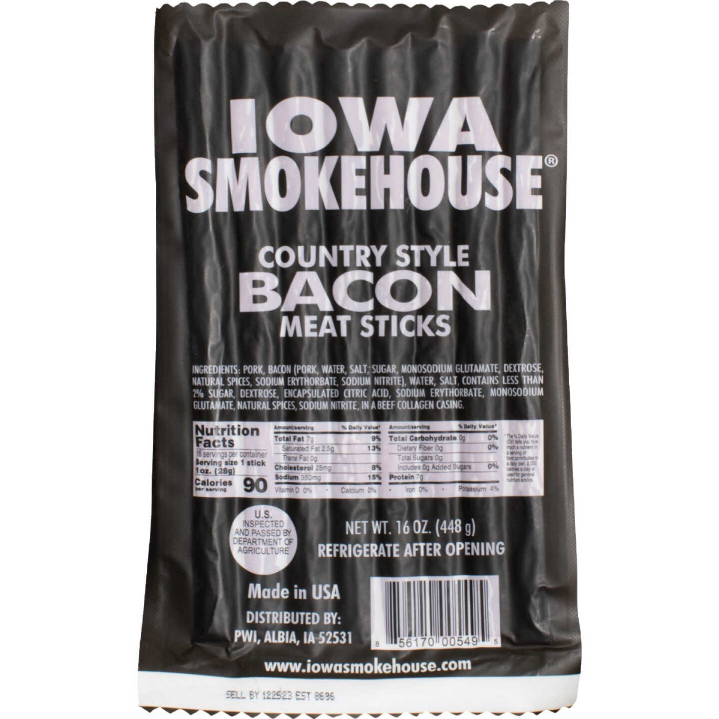 Iowa Smokehouse 16 Oz. Country Style Bacon Meat Stick Jerky Image 1