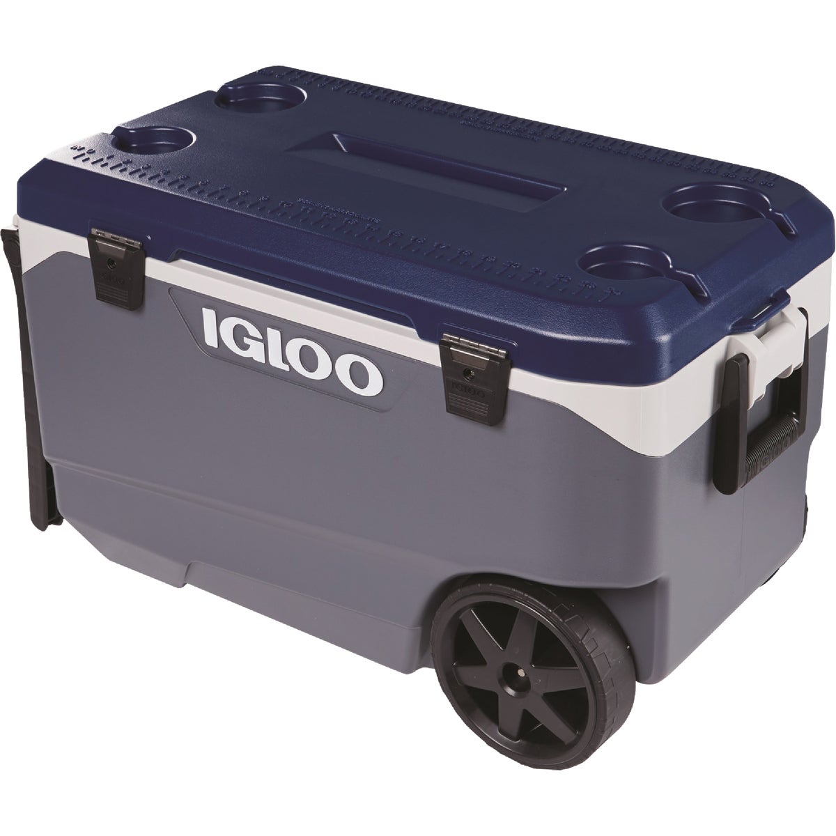 Igloo MaxCold Latitude 90 Qt. 2-Wheeled Cooler, Ash Gray & Aegean Sea Image 3
