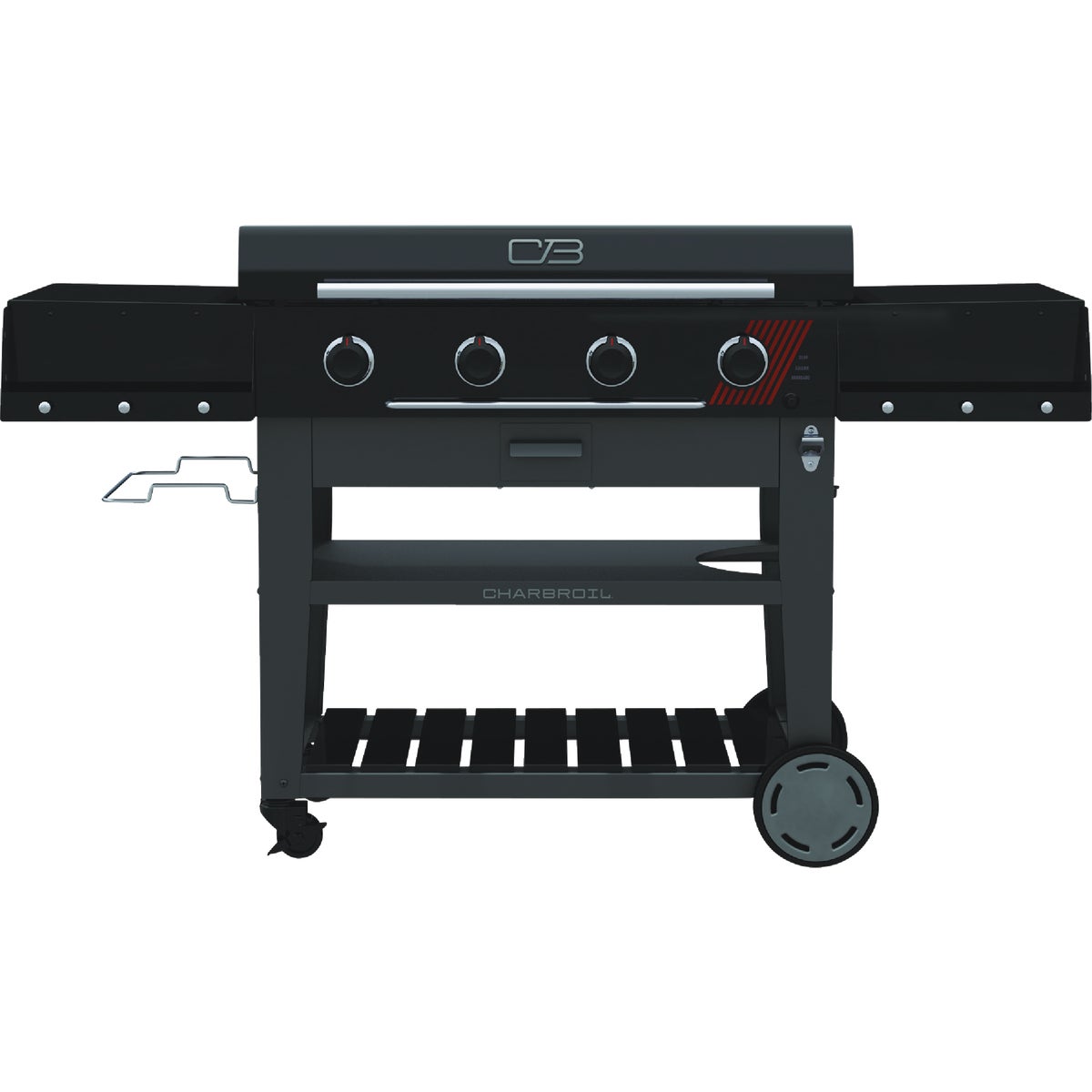Char-Broil 36 In. Performance Series Deluxe Propane Gas Griddle with Cart 4 Burner Flat Top Grill, Black