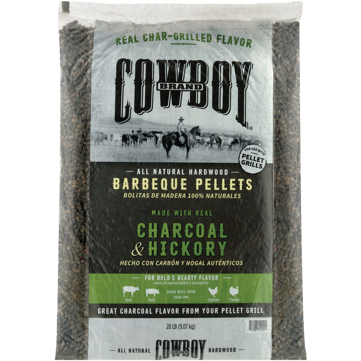 Cowboy 20 Lb. Charcoal & Hickory Barbeque Pellets Image 2