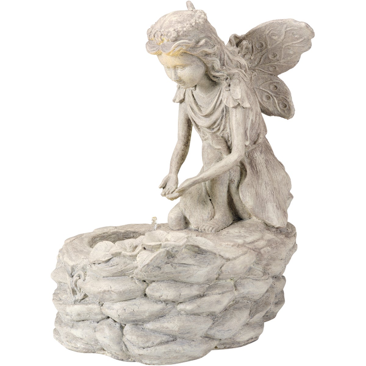 Lumineo 17.3 In. W. x 18.5 In. H. x 11.2 In. L. Polyresin Fairy Solar Fountain