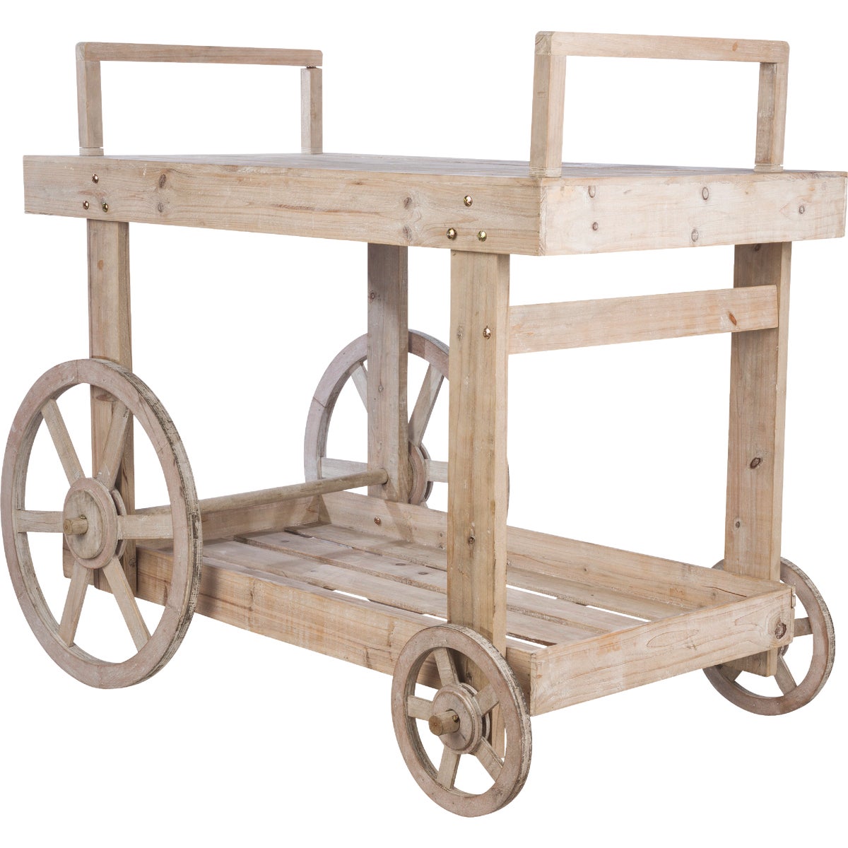 Alpine 26 In. W. x 37 In. H. x 44 In. L. Wooden Wheeled Planter Cart 