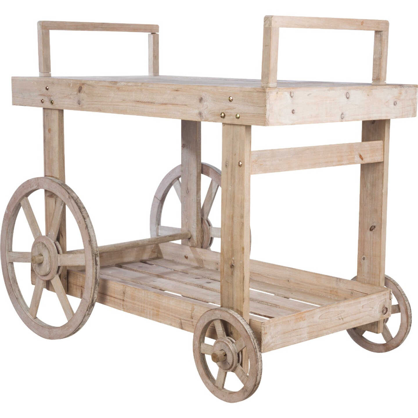 Alpine 26 In. W. x 37 In. H. x 44 In. L. Wooden Wheeled Planter Cart Image 1